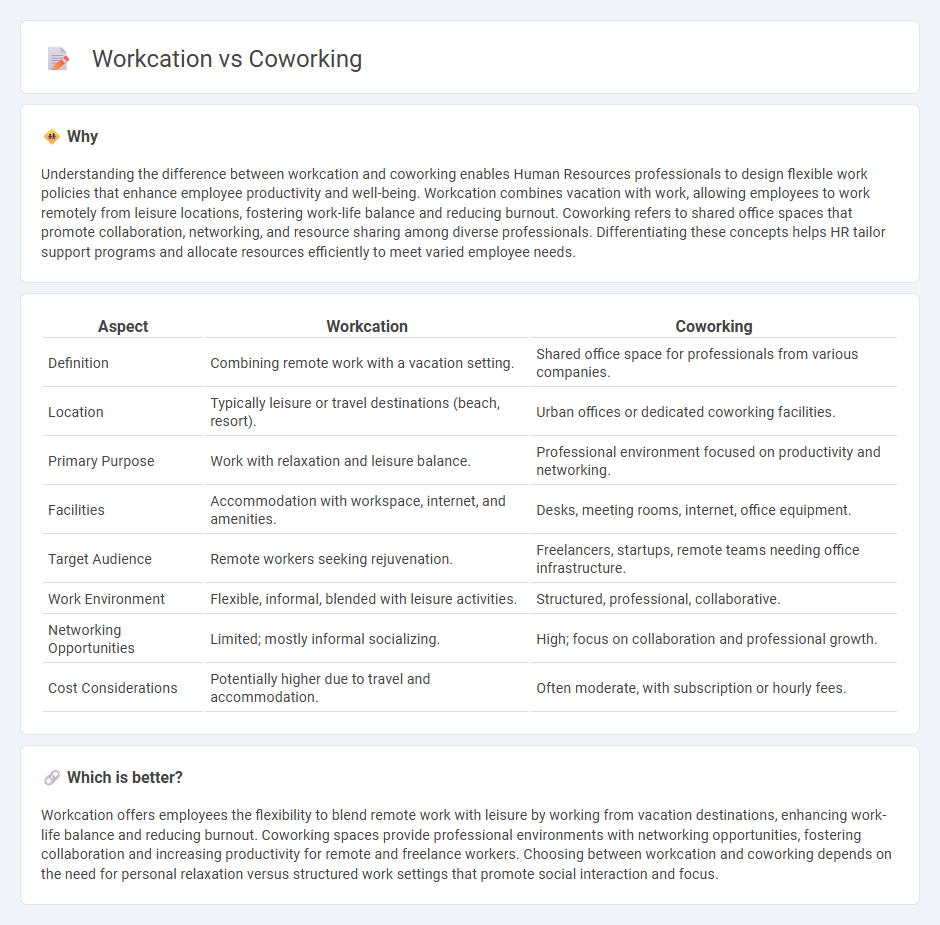 Workcation vs Coworking in Human Resources