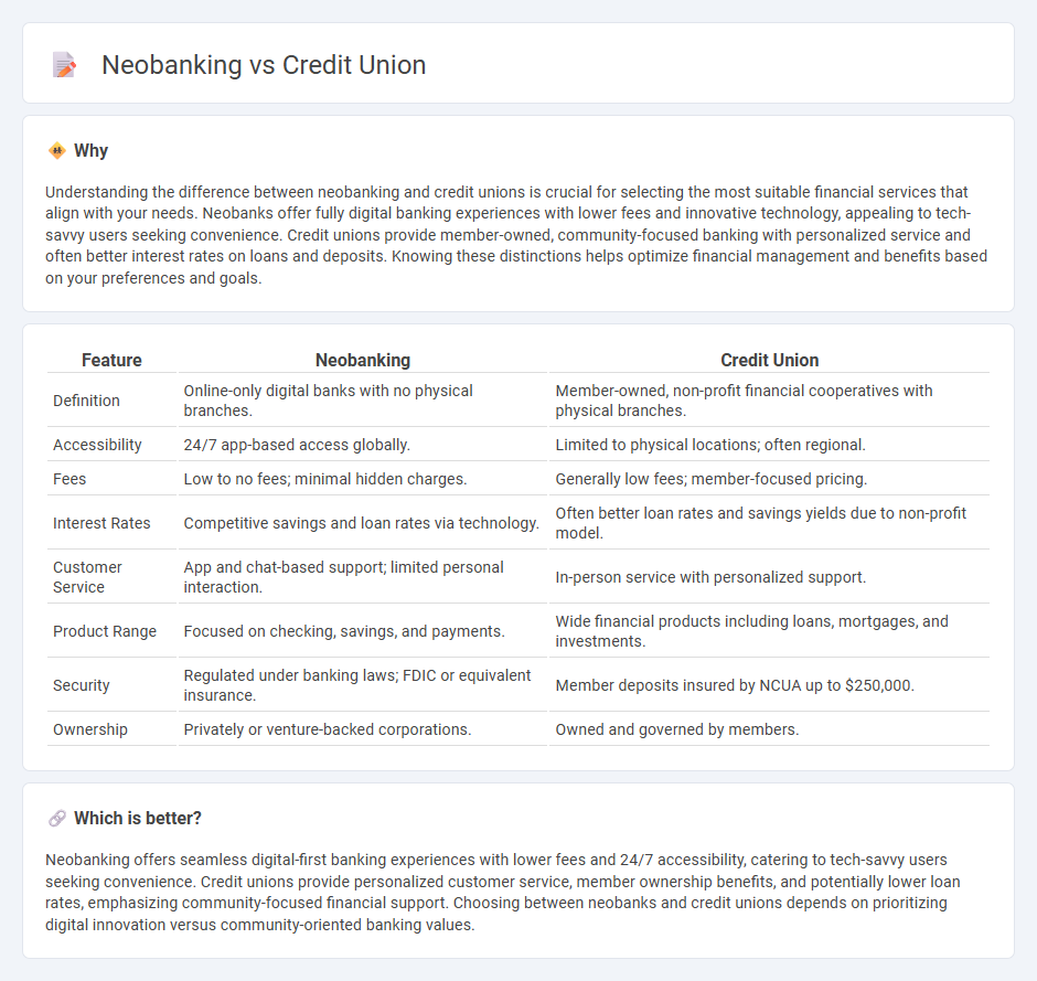 Neobanking vs Credit Union in Banking