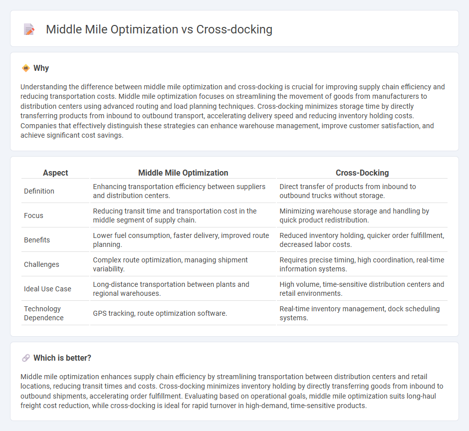 Middle Mile Optimization vs Cross-Docking in Logistics