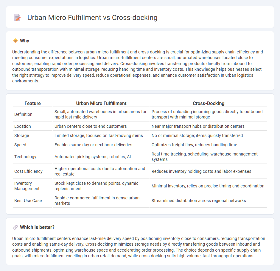 Urban Micro Fulfillment vs Cross-Docking in Logistics