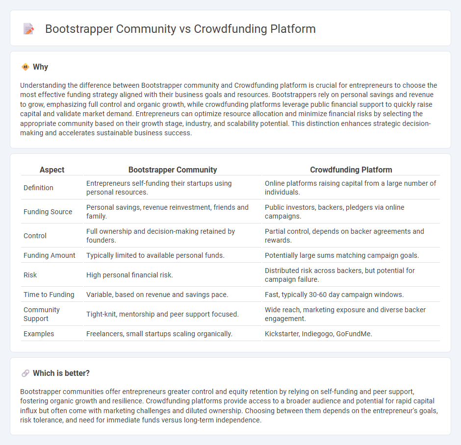 Bootstrapper Community vs Crowdfunding Platform in Entrepreneurship