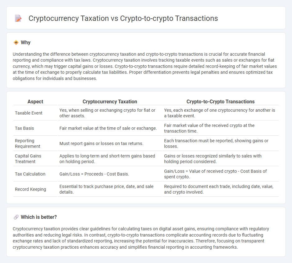Cryptocurrency Taxation vs Crypto-To-Crypto Transactions in Accounting