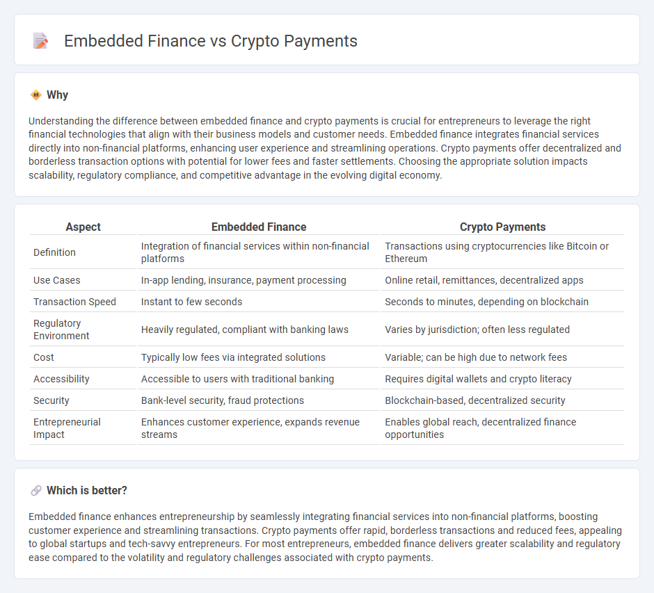 Embedded Finance vs Crypto Payments in Entrepreneurship