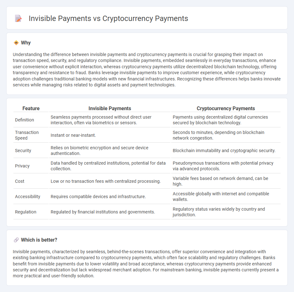 Invisible Payments vs Cryptocurrency Payments in Banking