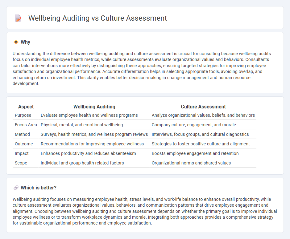 Wellbeing Auditing vs Culture Assessment in Consulting