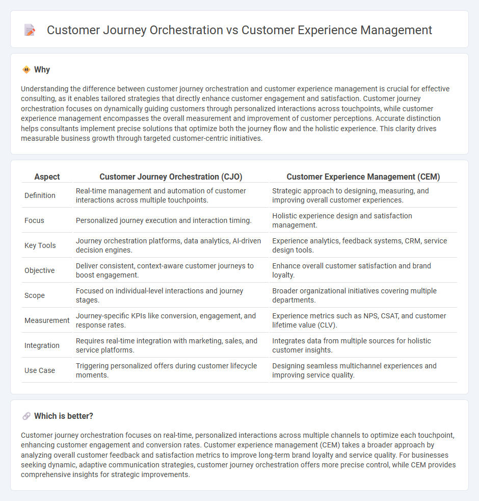 Customer Journey Orchestration vs Customer Experience Management in Consulting