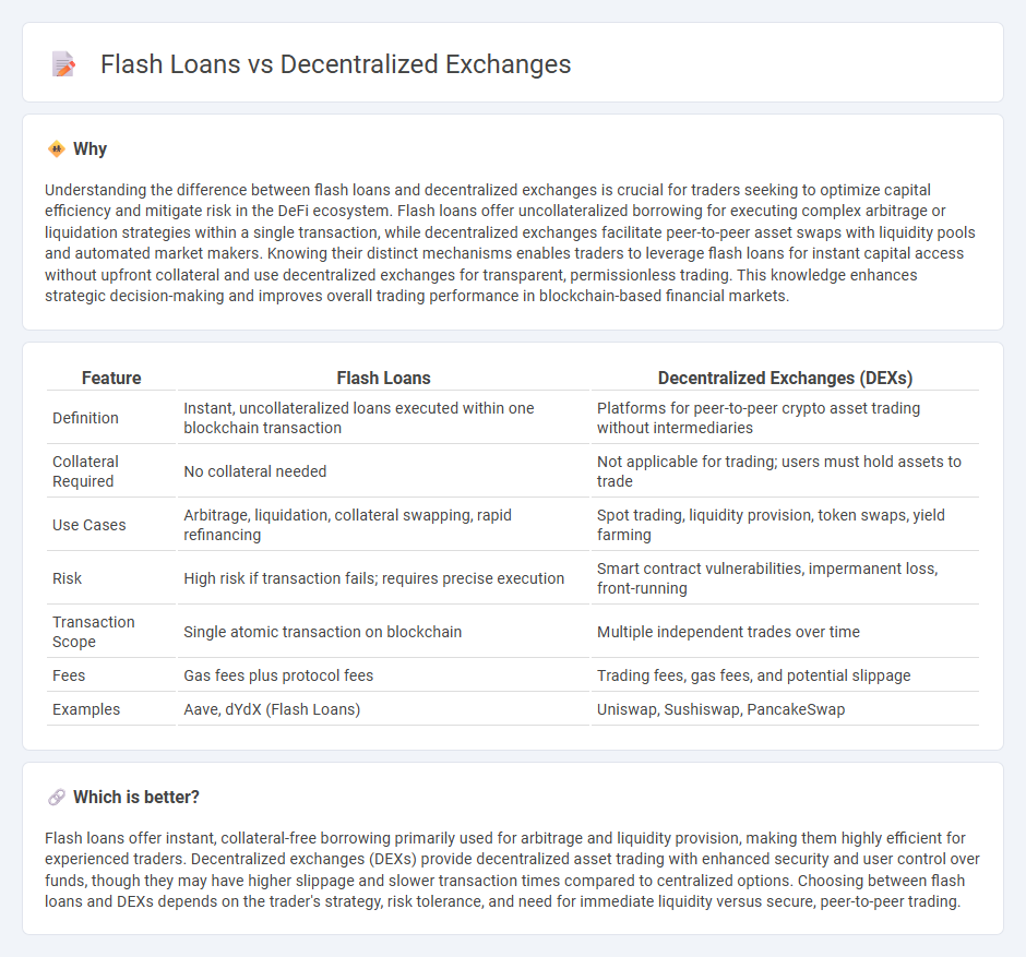 Flash Loans vs Decentralized Exchanges in Trading