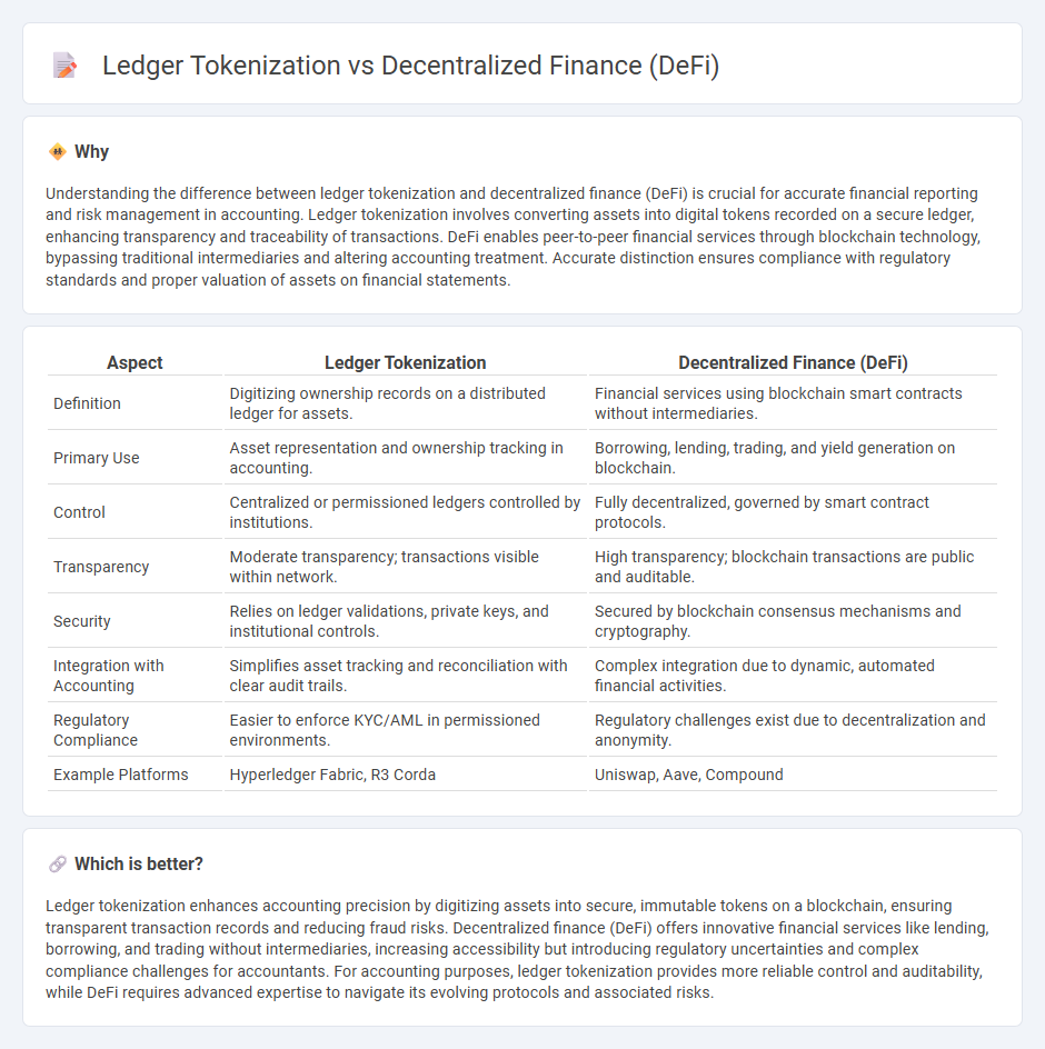 Ledger Tokenization vs Decentralized Finance (Defi) in Accounting