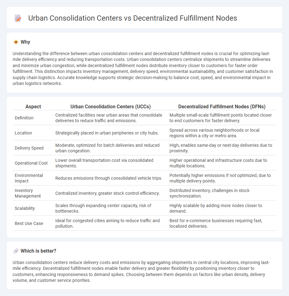 Urban Consolidation Centers vs Decentralized Fulfillment Nodes in Logistics