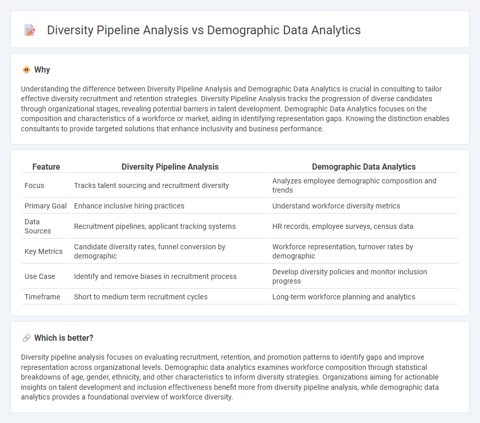 Diversity Pipeline Analysis vs Demographic Data Analytics in Consulting