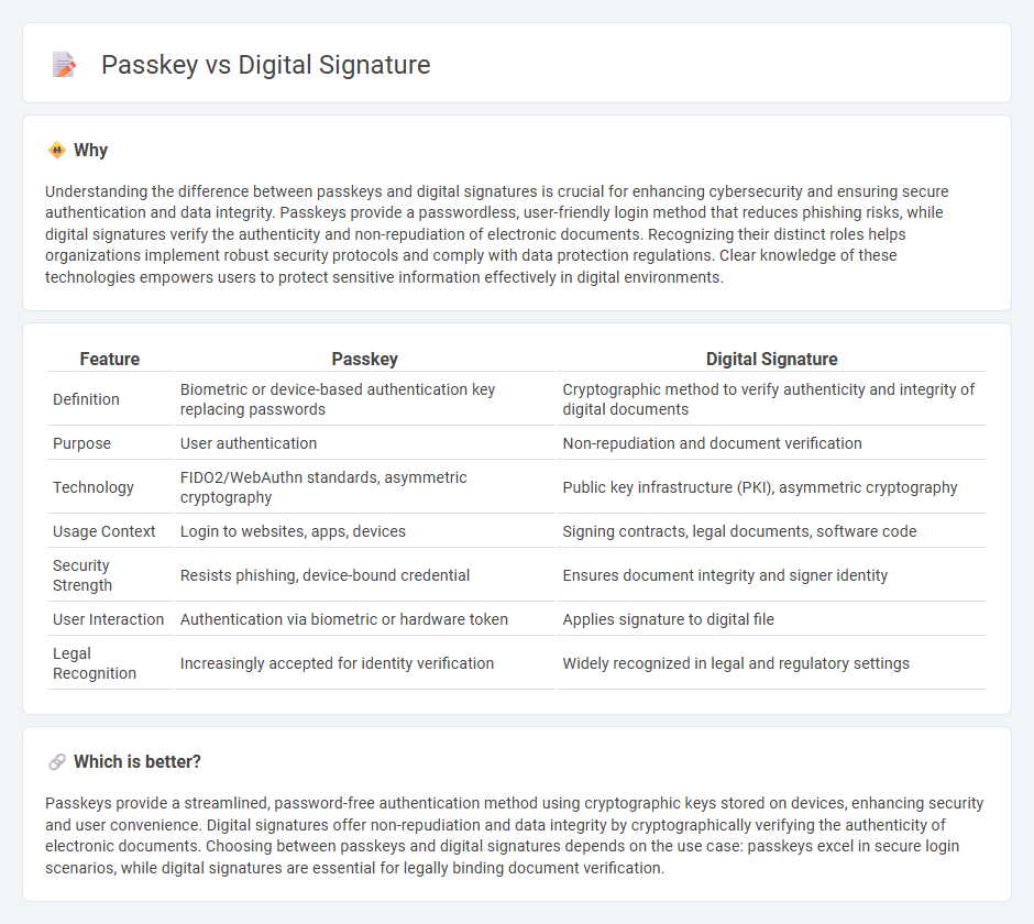 Passkey vs Digital Signature in Technology