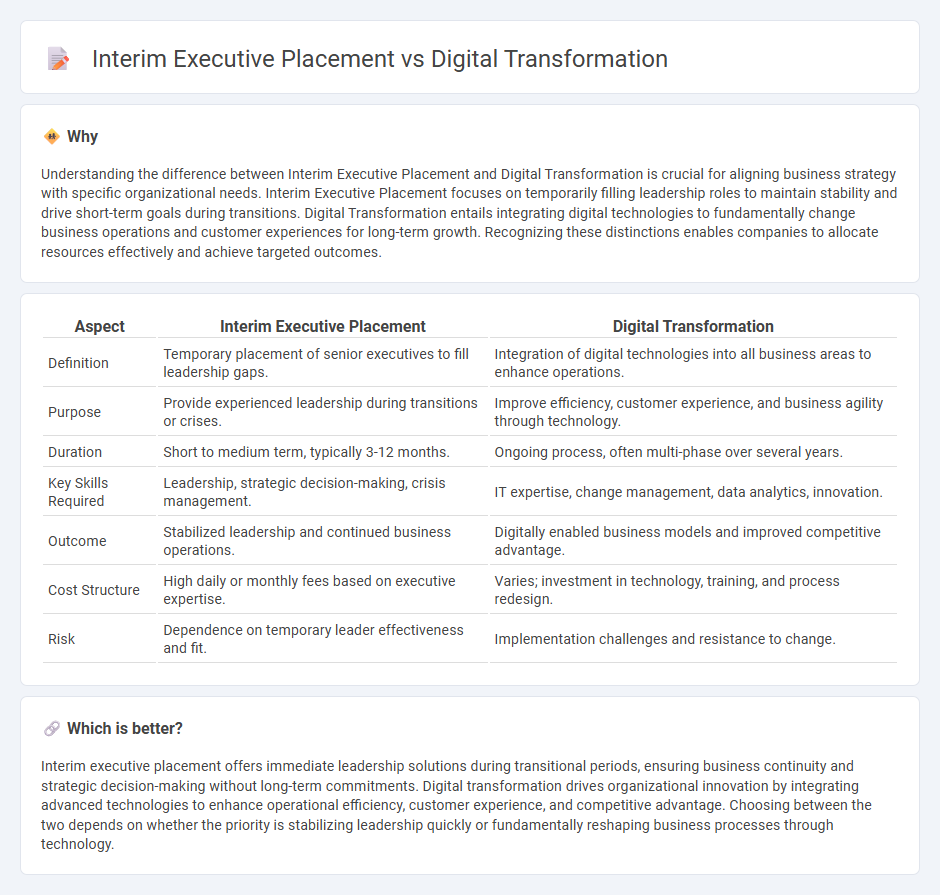Interim Executive Placement vs Digital Transformation in Consulting