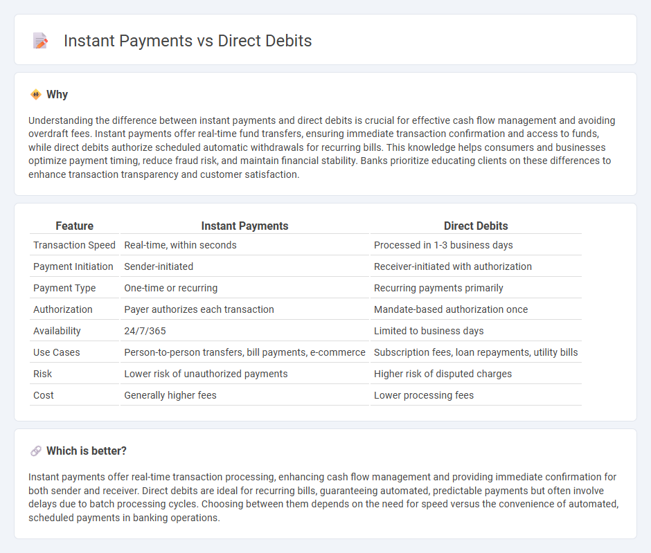 Instant Payments vs Direct Debits in Banking