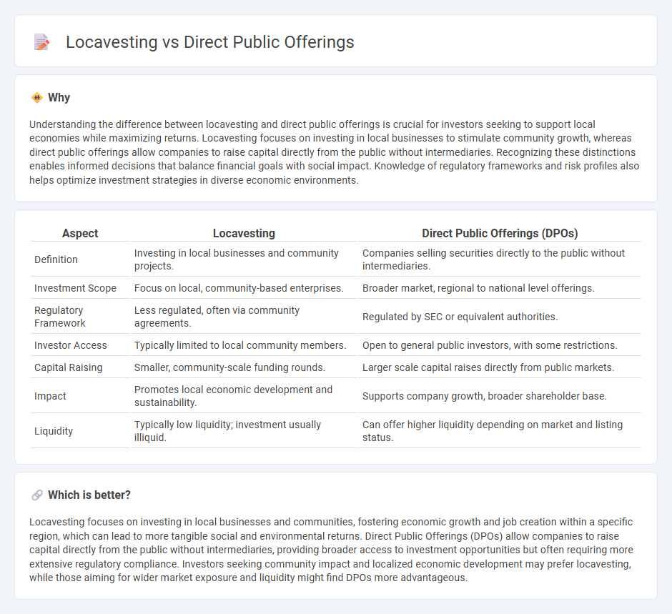 Locavesting vs Direct Public Offerings in Economy