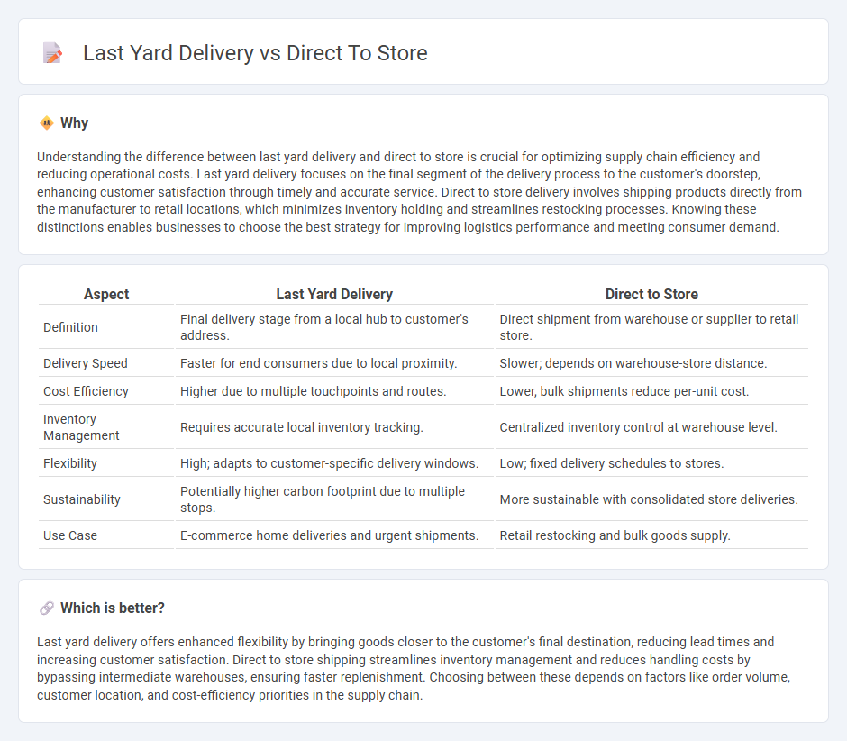 Last Yard Delivery vs Direct To Store in Logistics