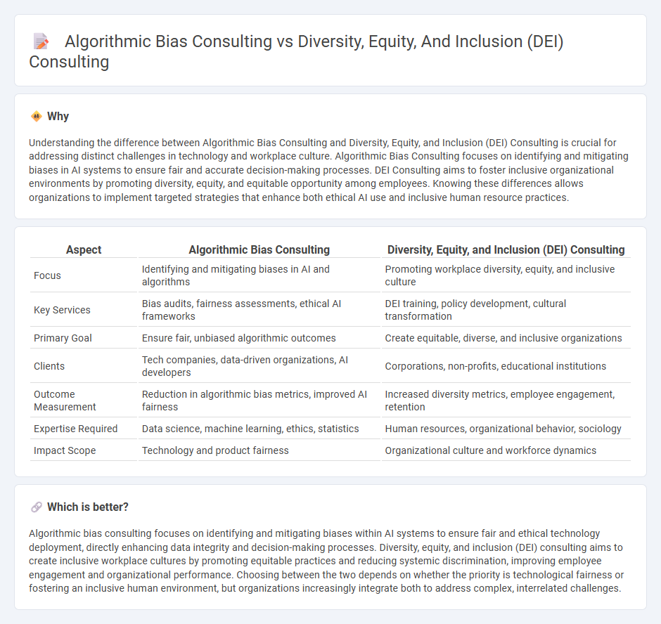Algorithmic Bias Consulting vs Diversity, Equity, And Inclusion (Dei) Consulting in Consulting