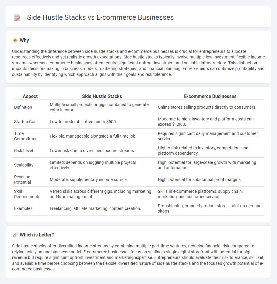 Side Hustle Stacks vs E-Commerce Businesses in Entrepreneurship