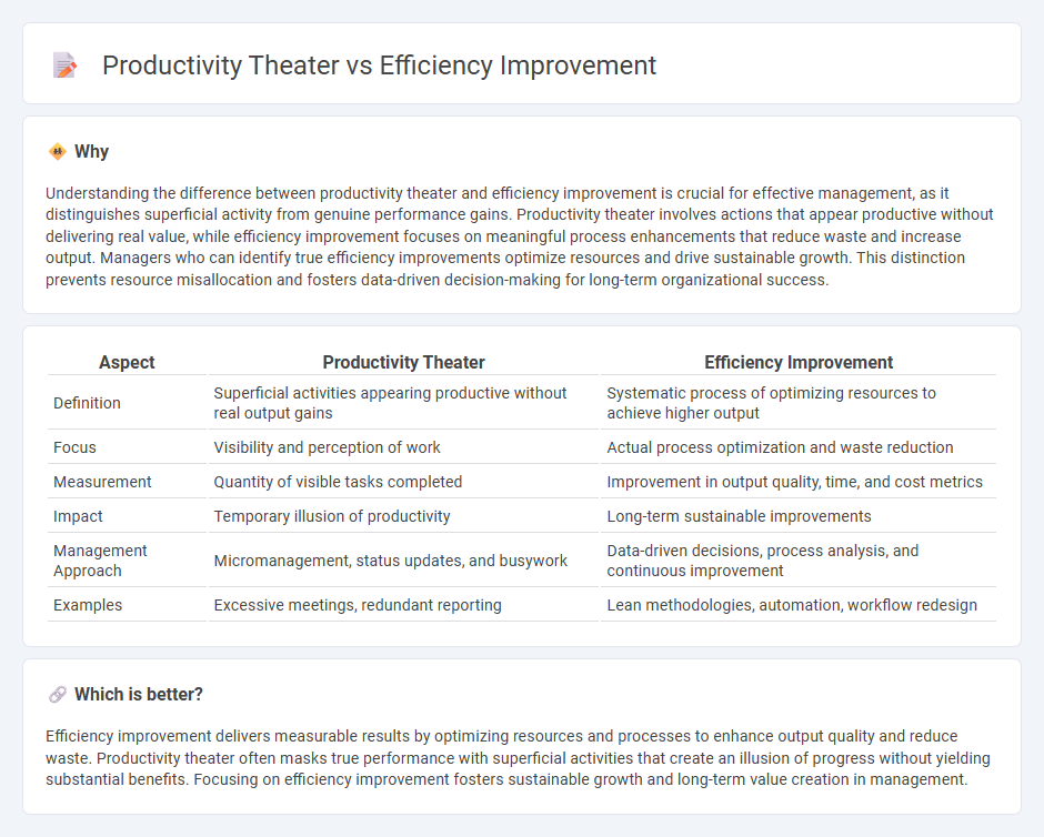Productivity Theater vs Efficiency Improvement in Management