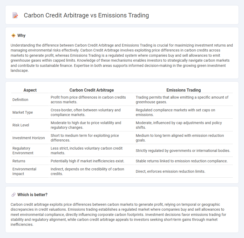 Carbon Credit Arbitrage vs Emissions Trading in Investment