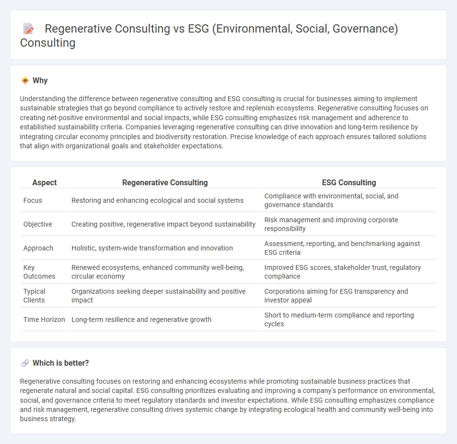 Regenerative Consulting vs Esg (Environmental, Social, Governance) Consulting in Consulting