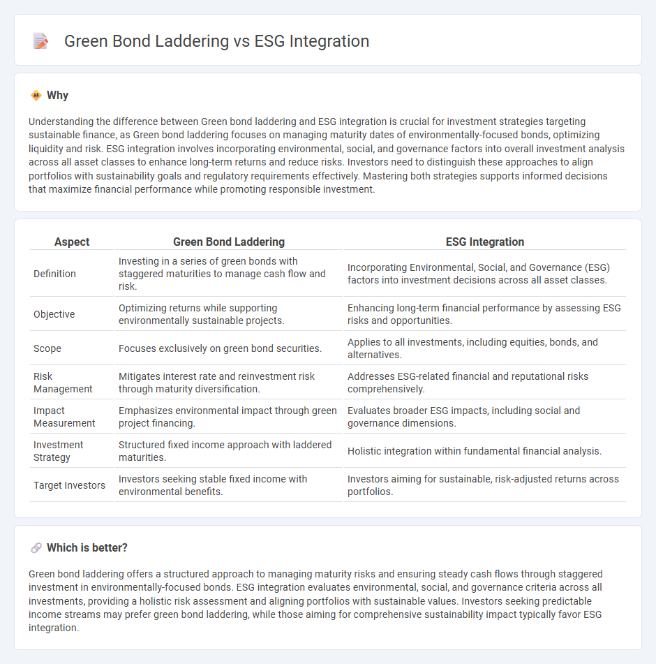 Green Bond Laddering vs Esg Integration in Finance