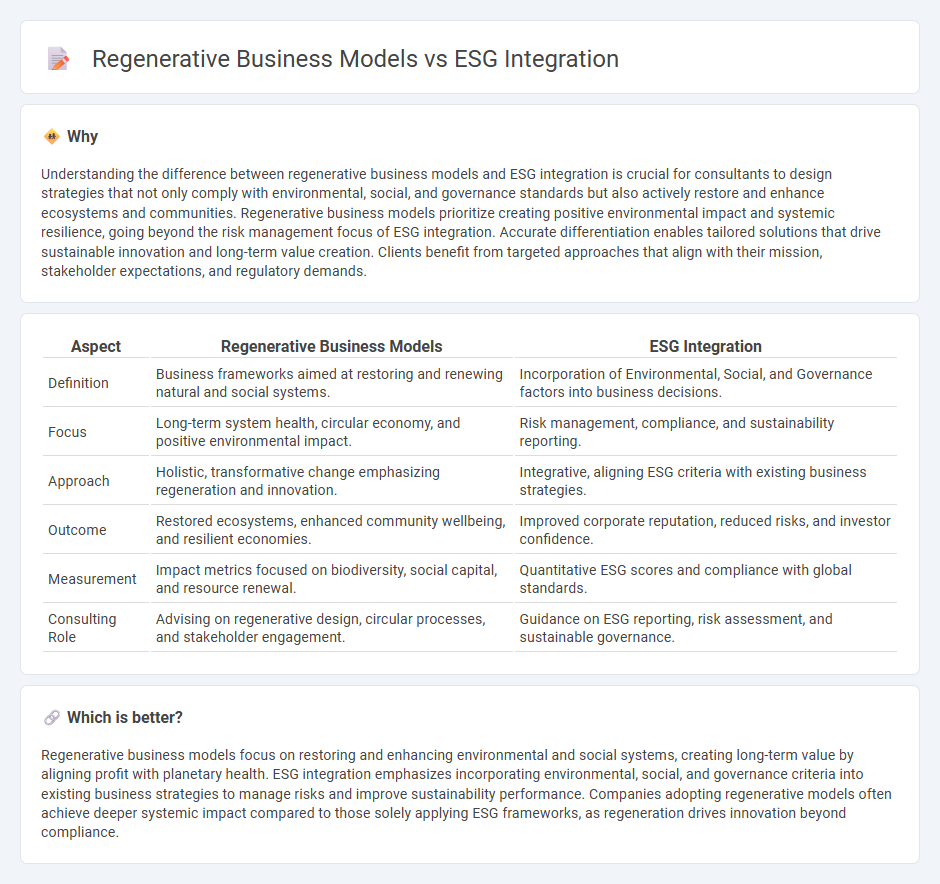 Regenerative Business Models vs Esg Integration in Consulting