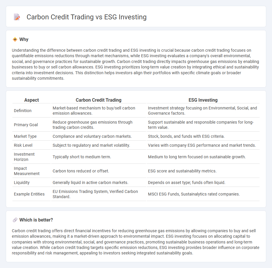 Carbon Credit Trading vs Esg Investing in Investment