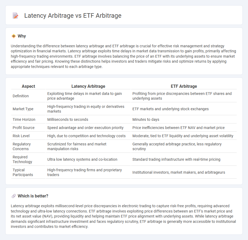 Latency Arbitrage vs Etf Arbitrage in Finance