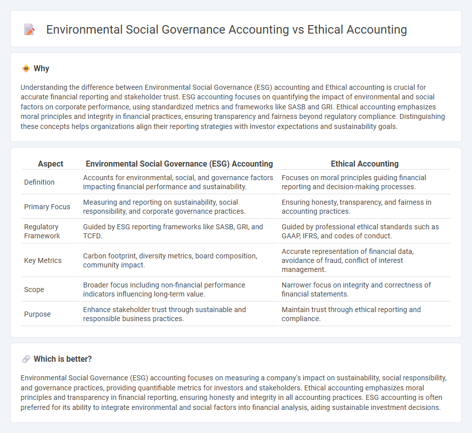 Environmental Social Governance Accounting vs Ethical Accounting in Accounting