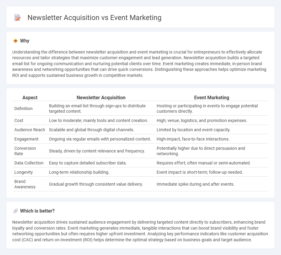 Newsletter Acquisition vs Event Marketing in Entrepreneurship