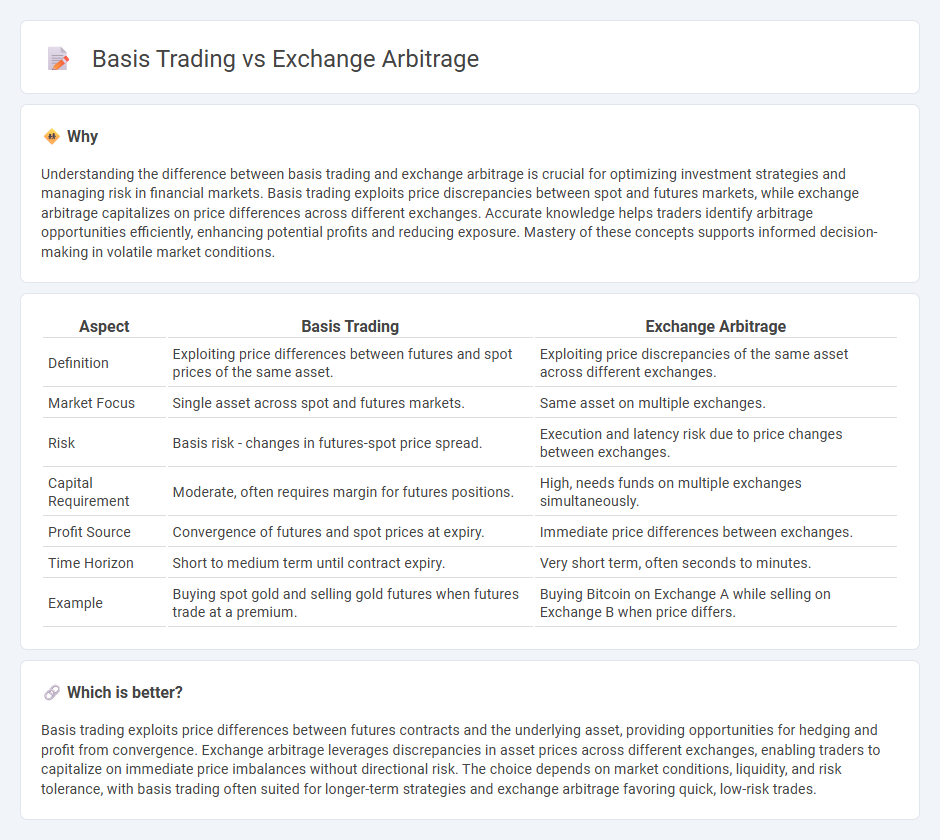 Basis Trading vs Exchange Arbitrage in Finance