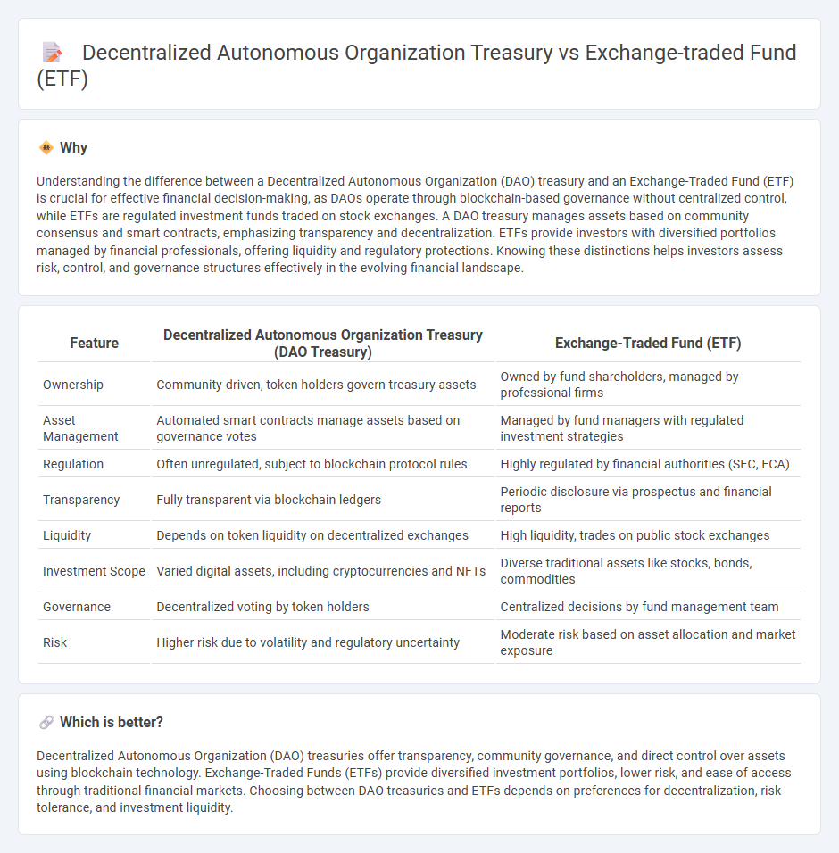 Decentralized Autonomous Organization Treasury vs Exchange-Traded Fund (Etf) in Finance