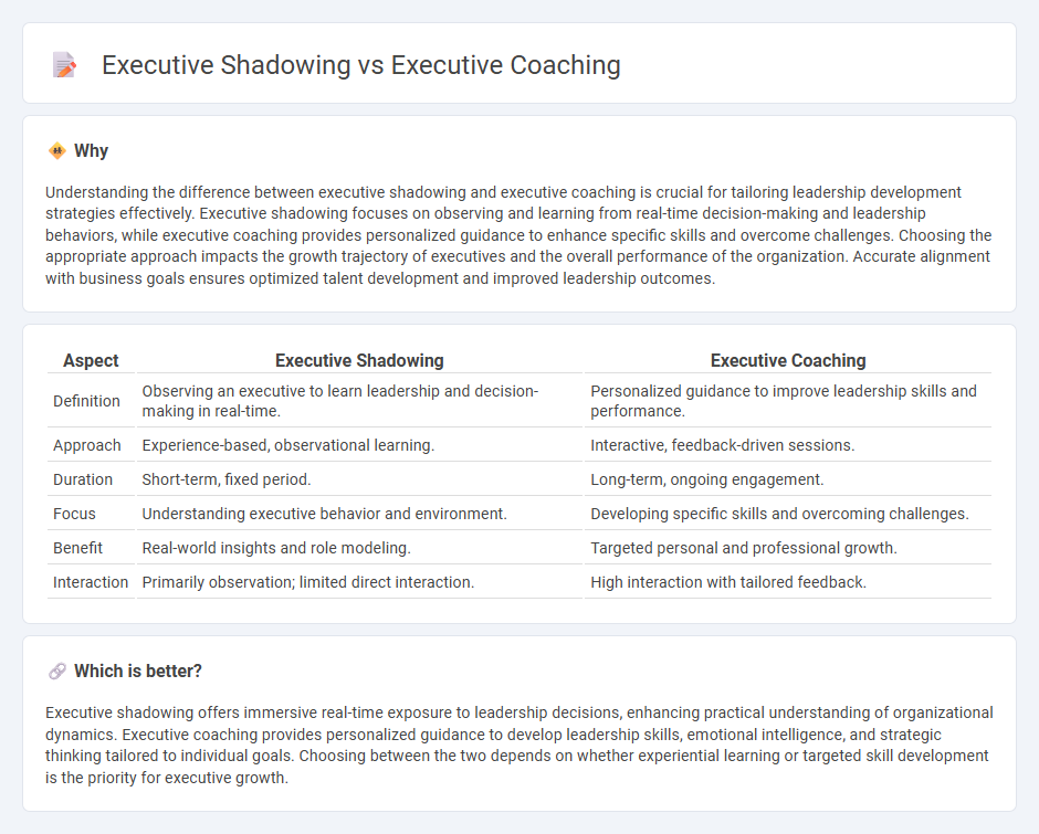 Executive Shadowing vs Executive Coaching in Consulting