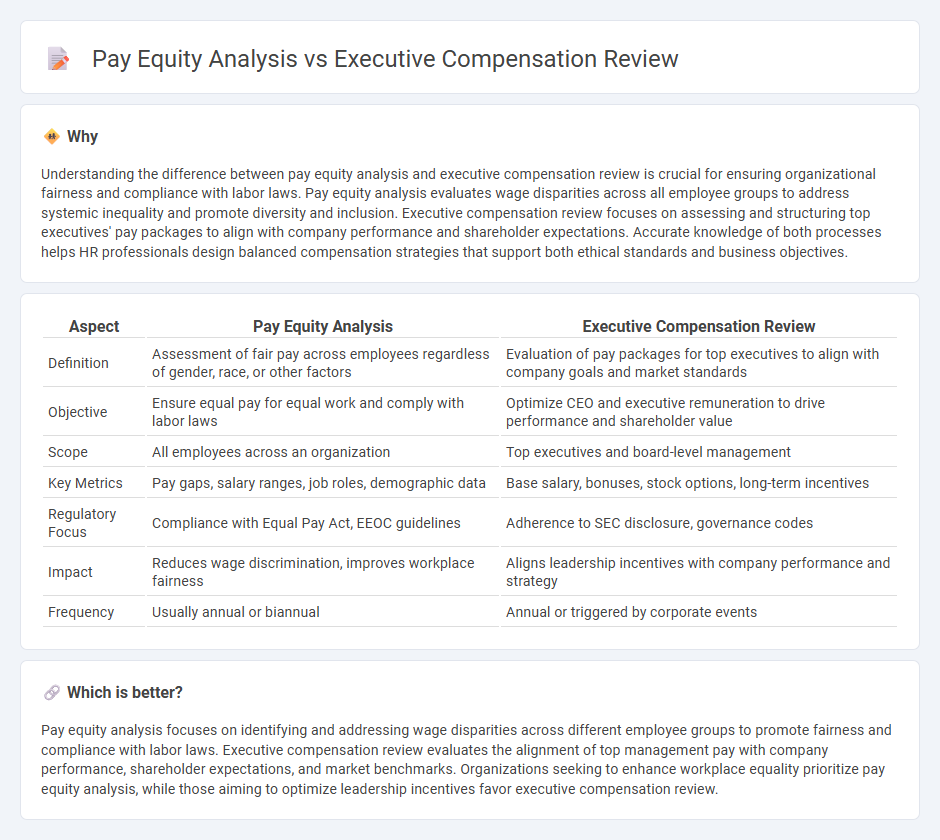Pay Equity Analysis vs Executive Compensation Review in Human Resources