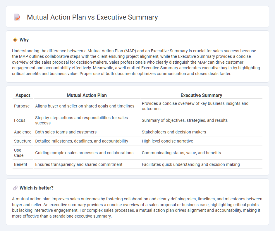 Mutual Action Plan vs Executive Summary in Sales