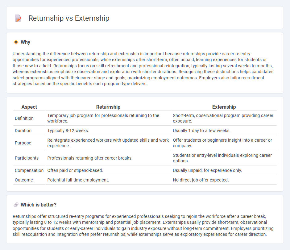 Returnship vs Externship in Employment