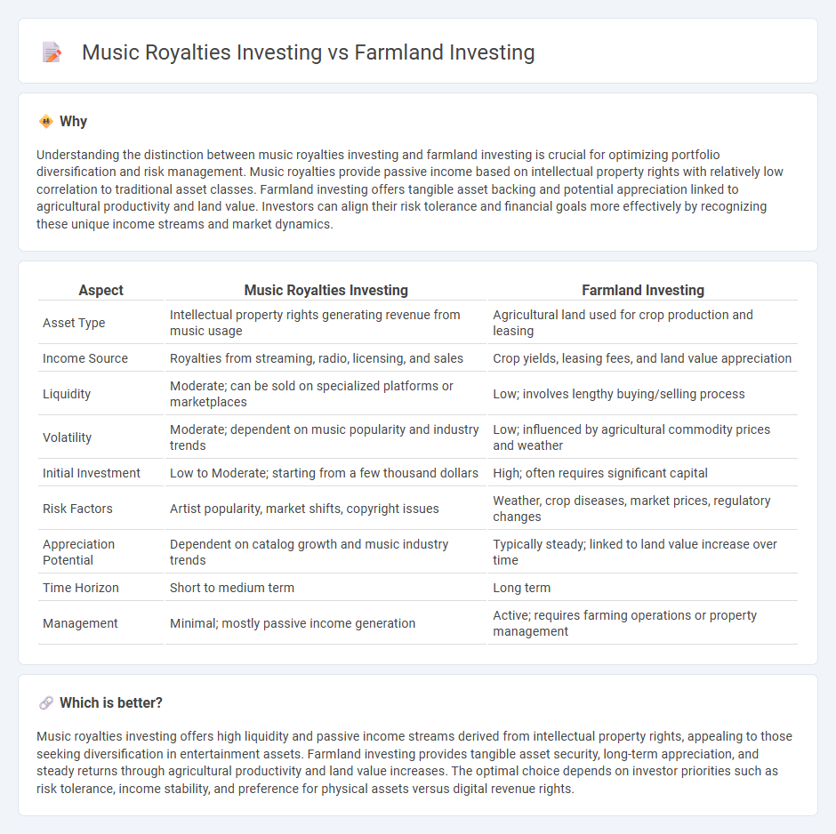 Music Royalties Investing vs Farmland Investing in Investment