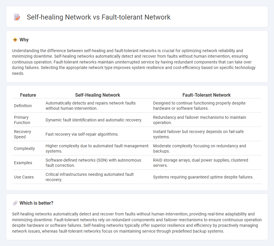 Self-Healing Network vs Fault-Tolerant Network in Technology