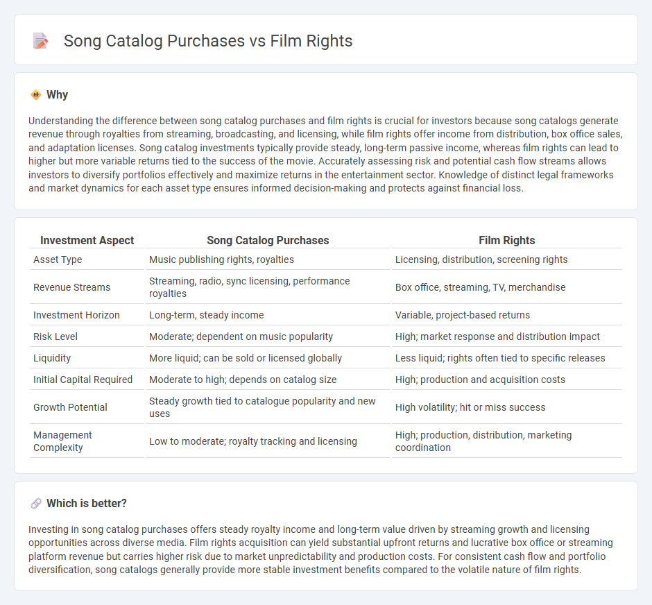 Song Catalog Purchases vs Film Rights in Investment