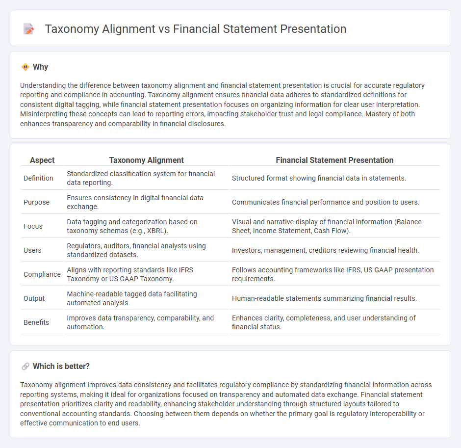 Taxonomy Alignment vs Financial Statement Presentation in Accounting