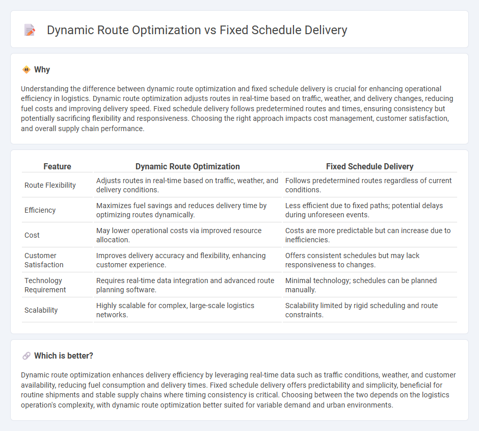 Dynamic Route Optimization vs Fixed Schedule Delivery in Logistics