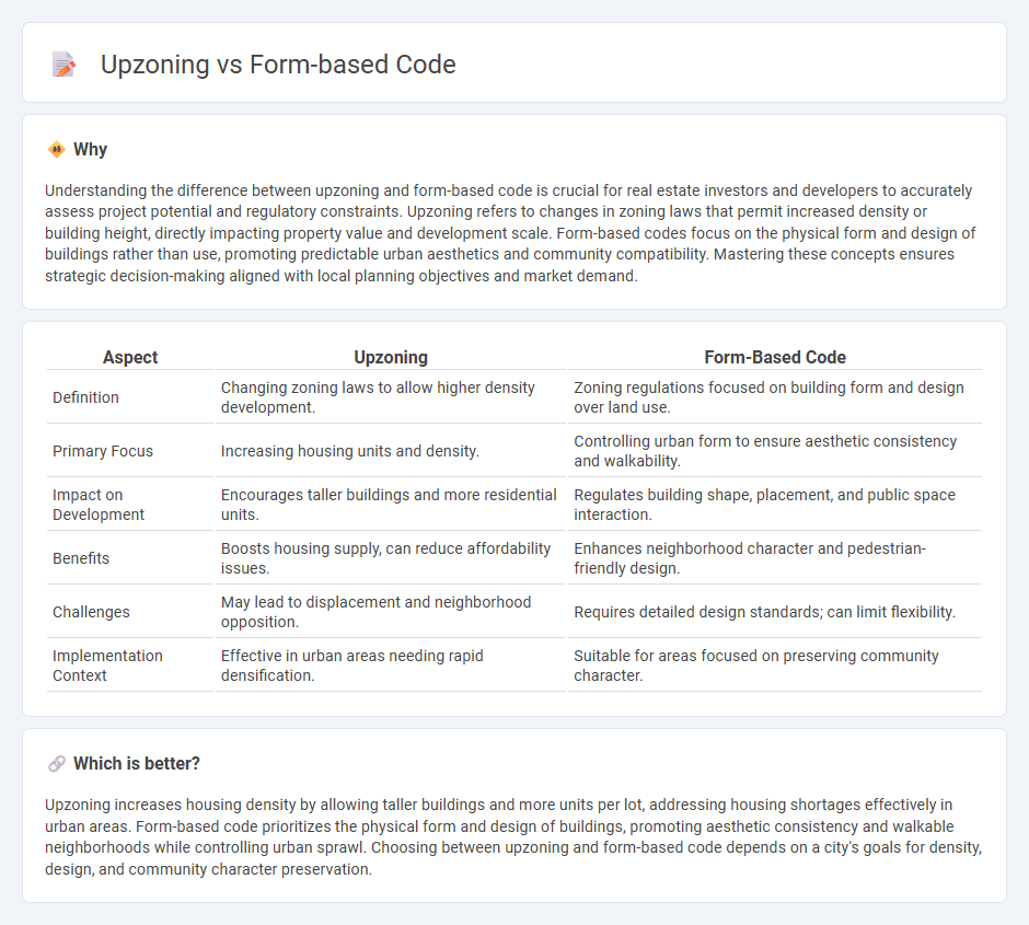 Upzoning vs Form-Based Code in Real Estate