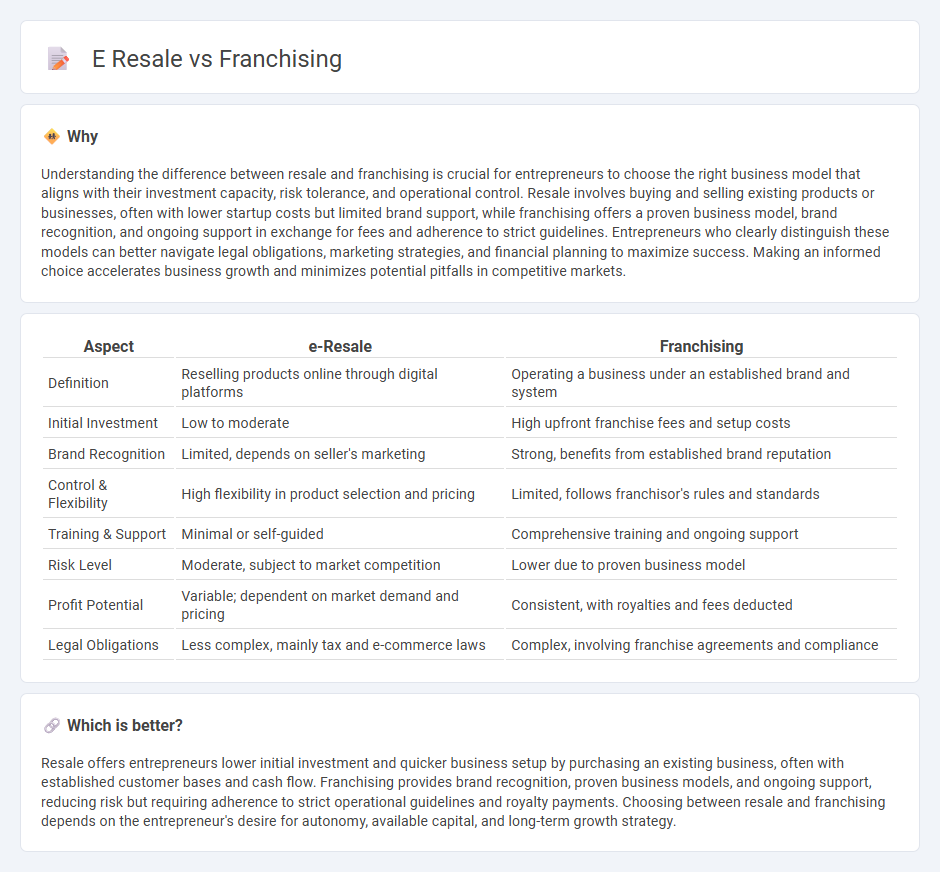 E Resale vs Franchising in Entrepreneurship