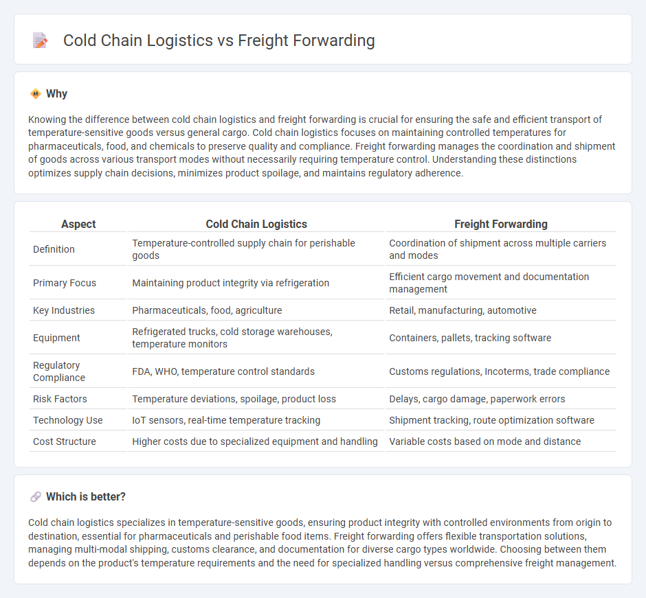 Cold Chain Logistics vs Freight Forwarding in Logistics