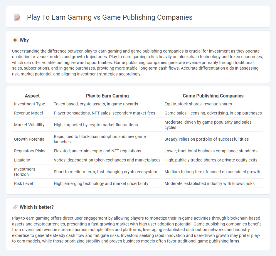 Play To Earn Gaming vs Game Publishing Companies in Investment