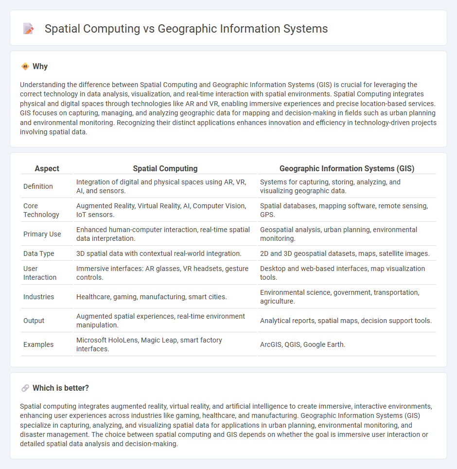 Spatial Computing vs Geographic Information Systems in Technology