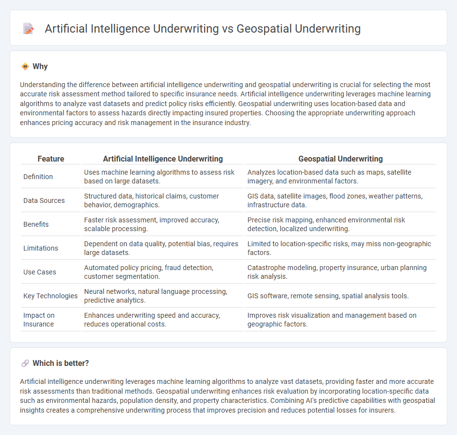 Artificial Intelligence Underwriting vs Geospatial Underwriting in Insurance