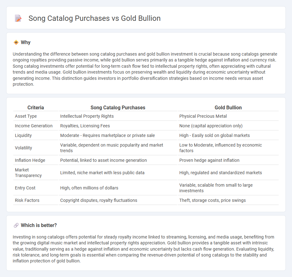 Song Catalog Purchases vs Gold Bullion in Investment