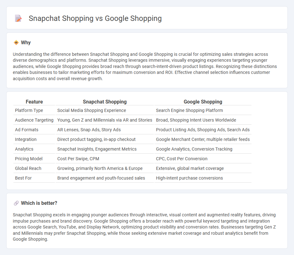 Snapchat Shopping vs Google Shopping in Sales
