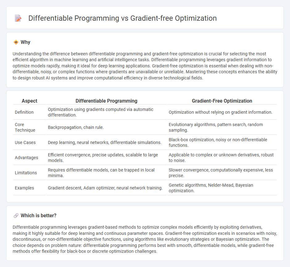 Differentiable Programming vs Gradient-Free Optimization in Technology